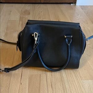 a new day Black Structured Satchel with Gold Hardware